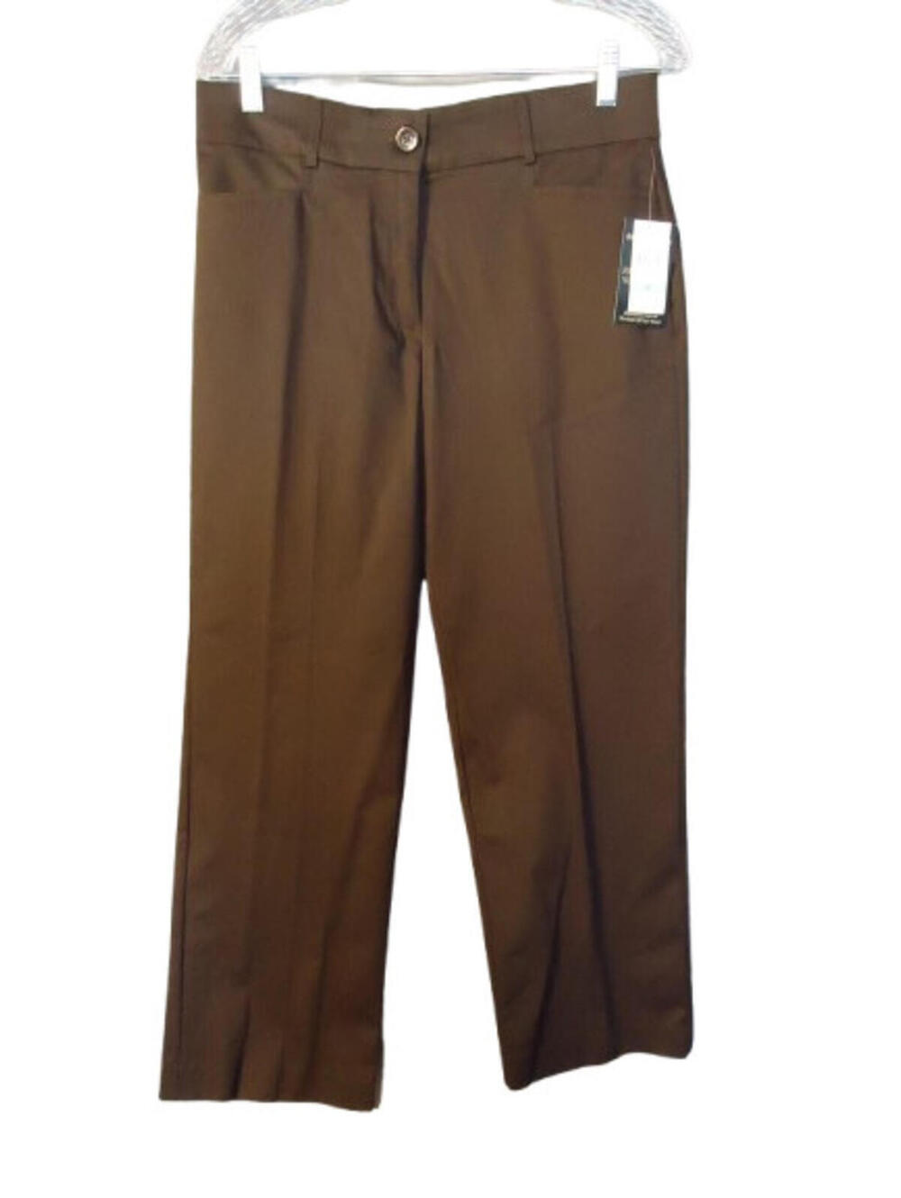 Studio Works The Perfect Fit Waistband Chinos Work Pants Womens Size 8p Brown